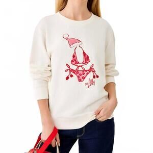 NEW LILLY PULITZER ballad long sleeve sweatshirt in white